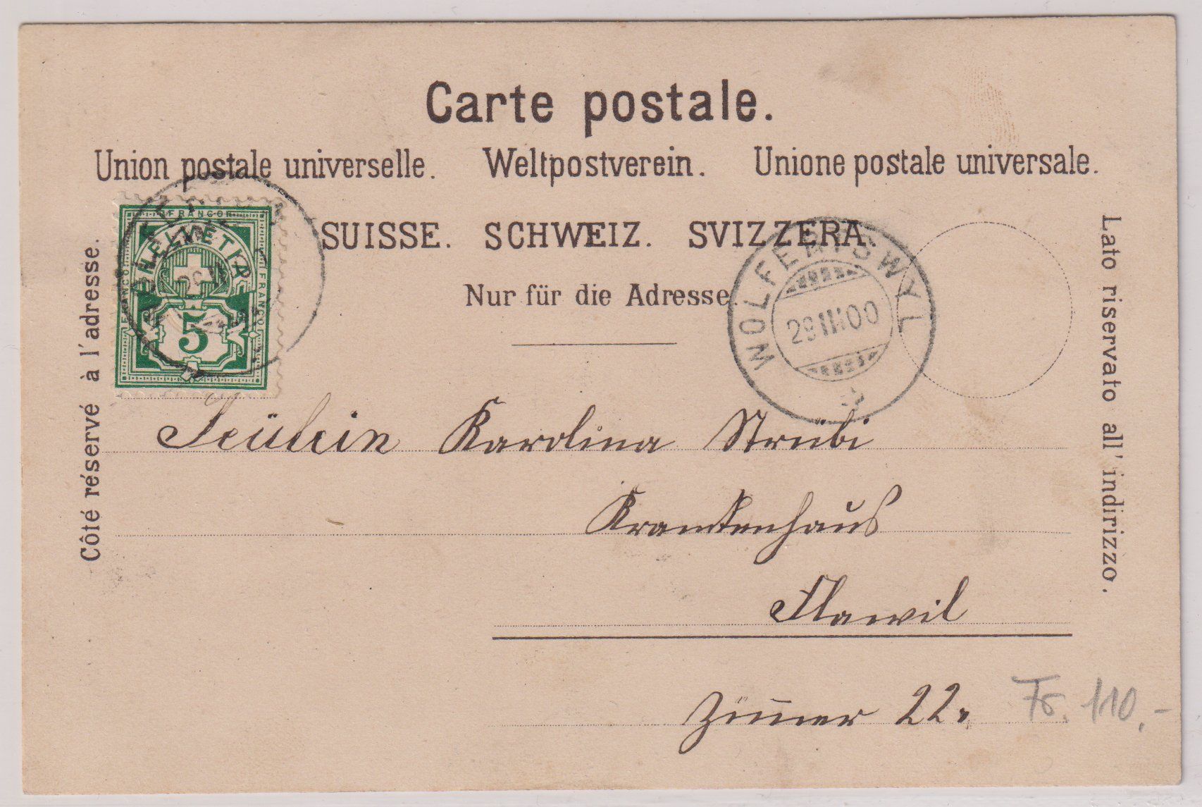 Cartoline postali: Ansichtskarte MAGDENAU 1900 – Usato da Eschlikon TG venduto da PhilCon 1