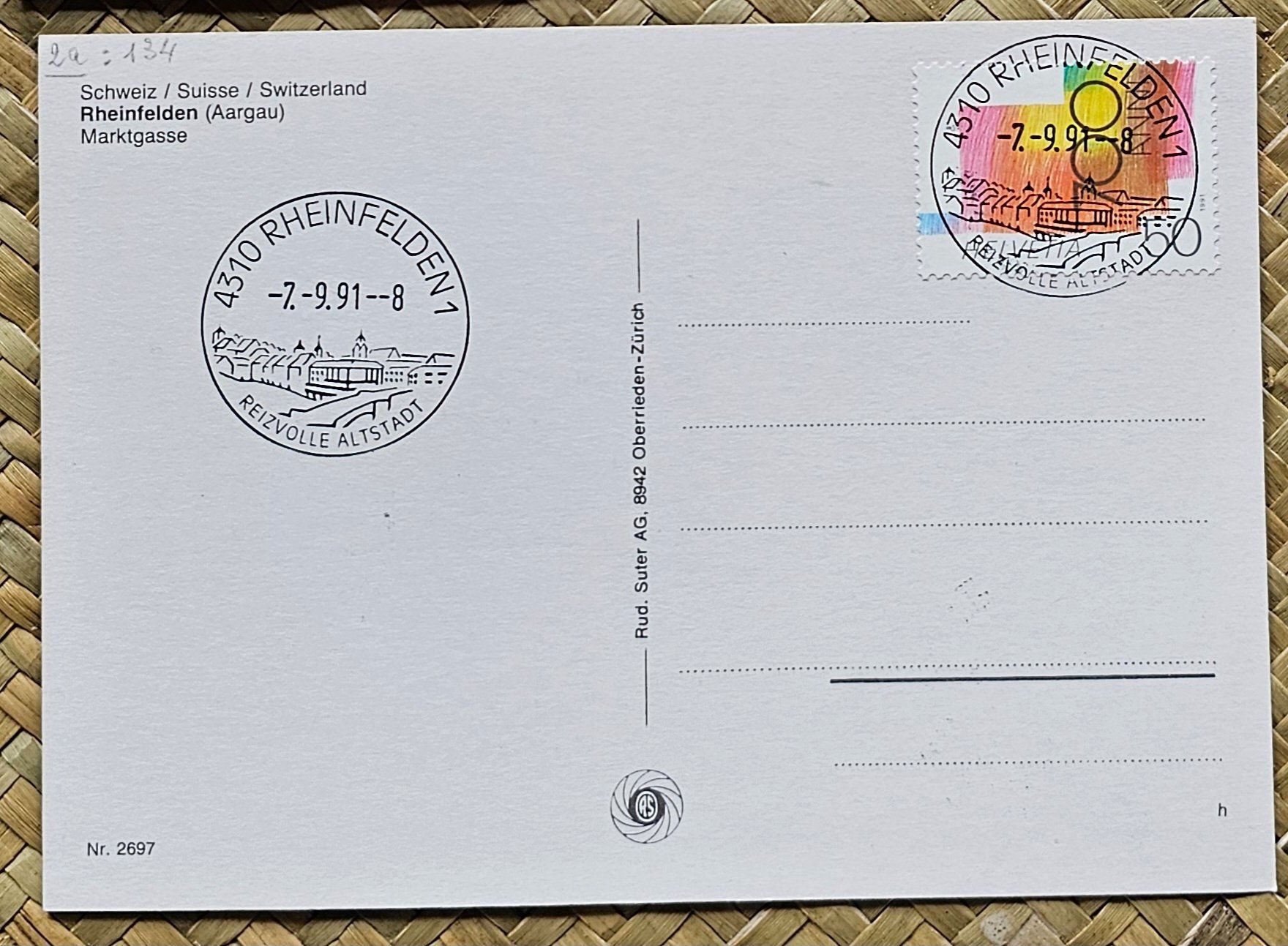 Cartoline postali: RHEINFELDEN mit Sst 7.9.91 Vollstempel – Nuovo (secondo la descrizione) da Les Valettes venduto da Nuba1 1