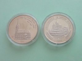 2 Medaillen "FÜRSTENTUM LIECHTENSTEIN - 5 EURO / 5 ECU"
