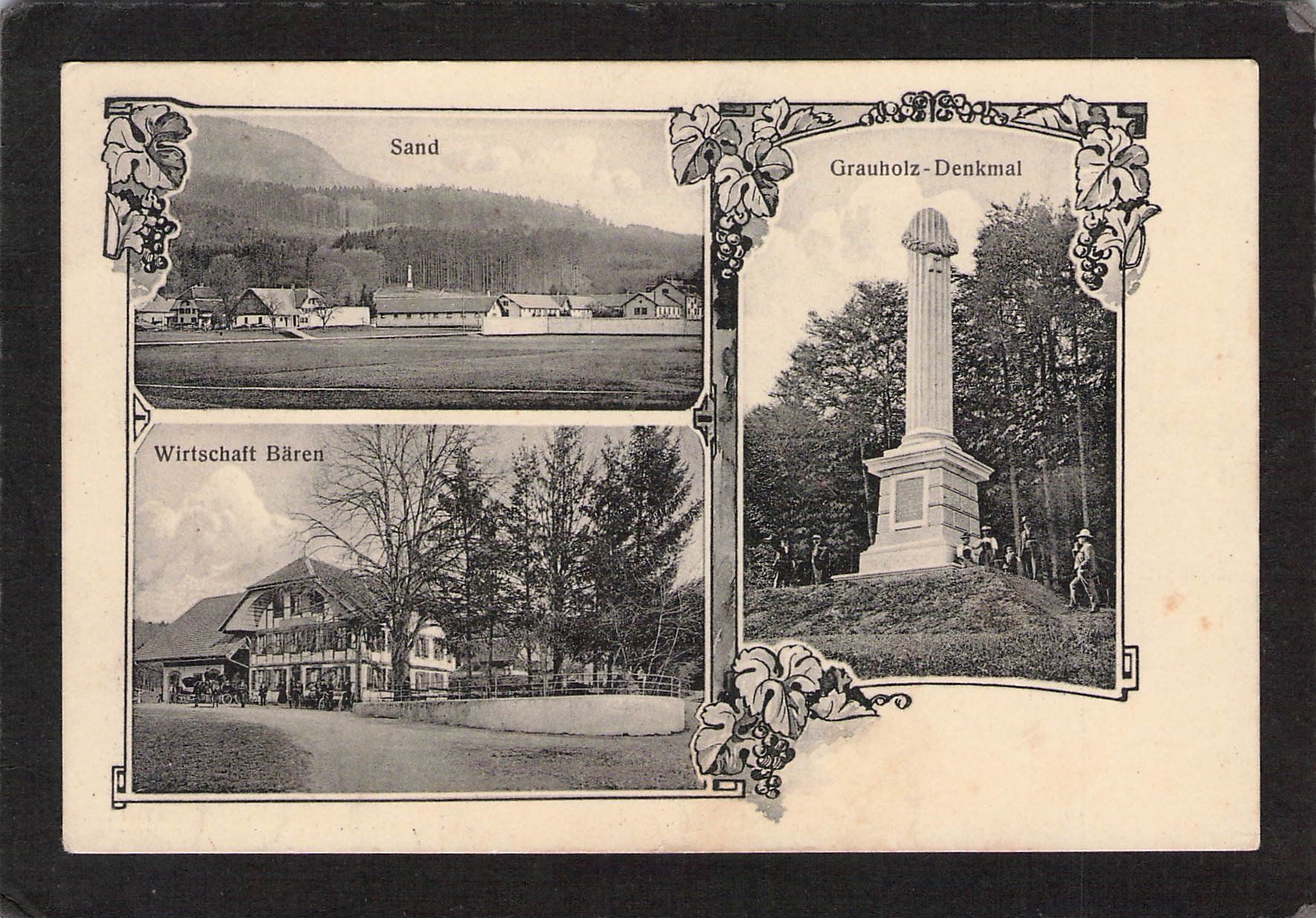 Cartoline postali: Lichtdruck: Mooseedorf BE,Bären,Sand,Grauholz Denkmal – Usato da Reichenburg venduto da Pipo-67