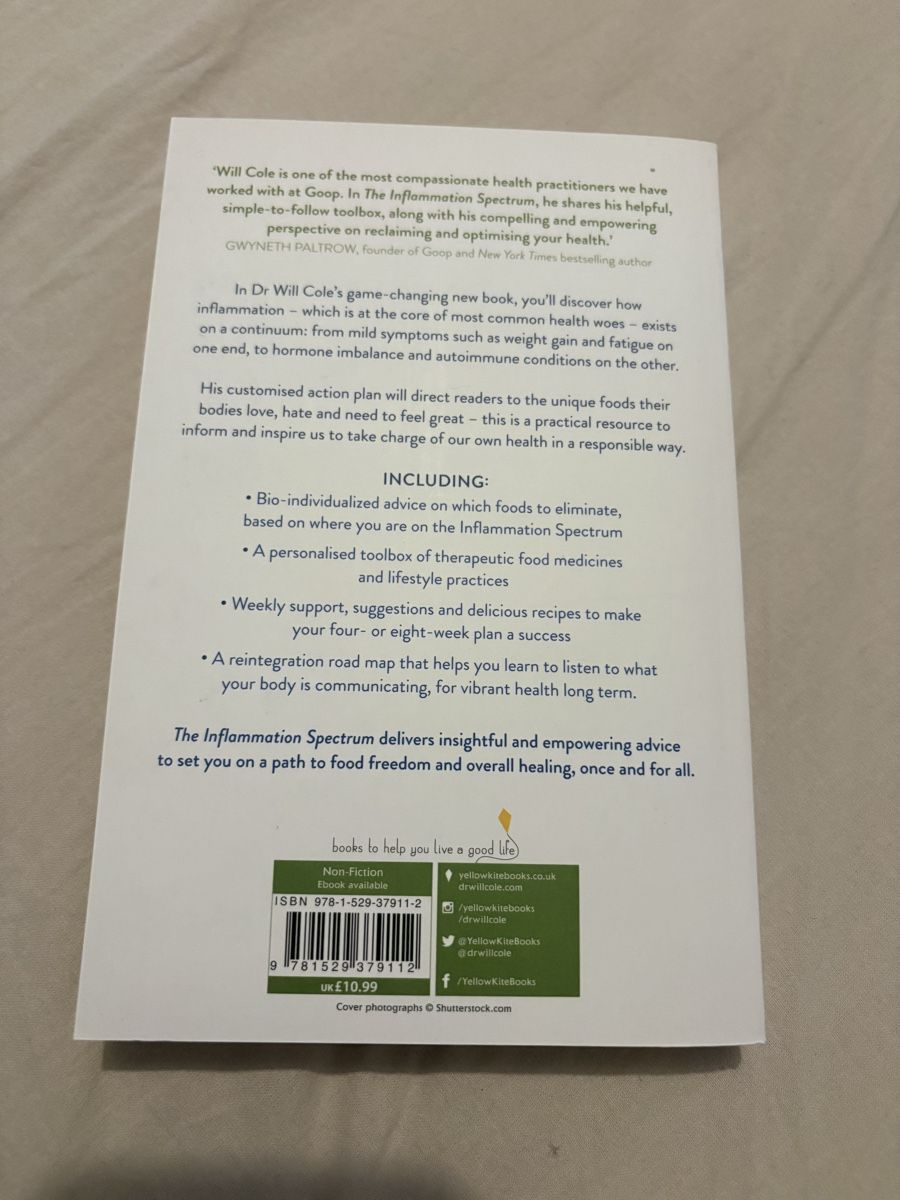 Libri: Book The Inflammation Spectrum by Dr Will Cole  – Nuovo (secondo la descrizione) da Penthalaz venduto da _Meg_ 1