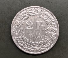2 Fr. Münze Jahrgang 1914 Silber