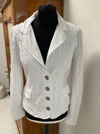 Blazer elegant, weiss Gr. S, schönes Muster.