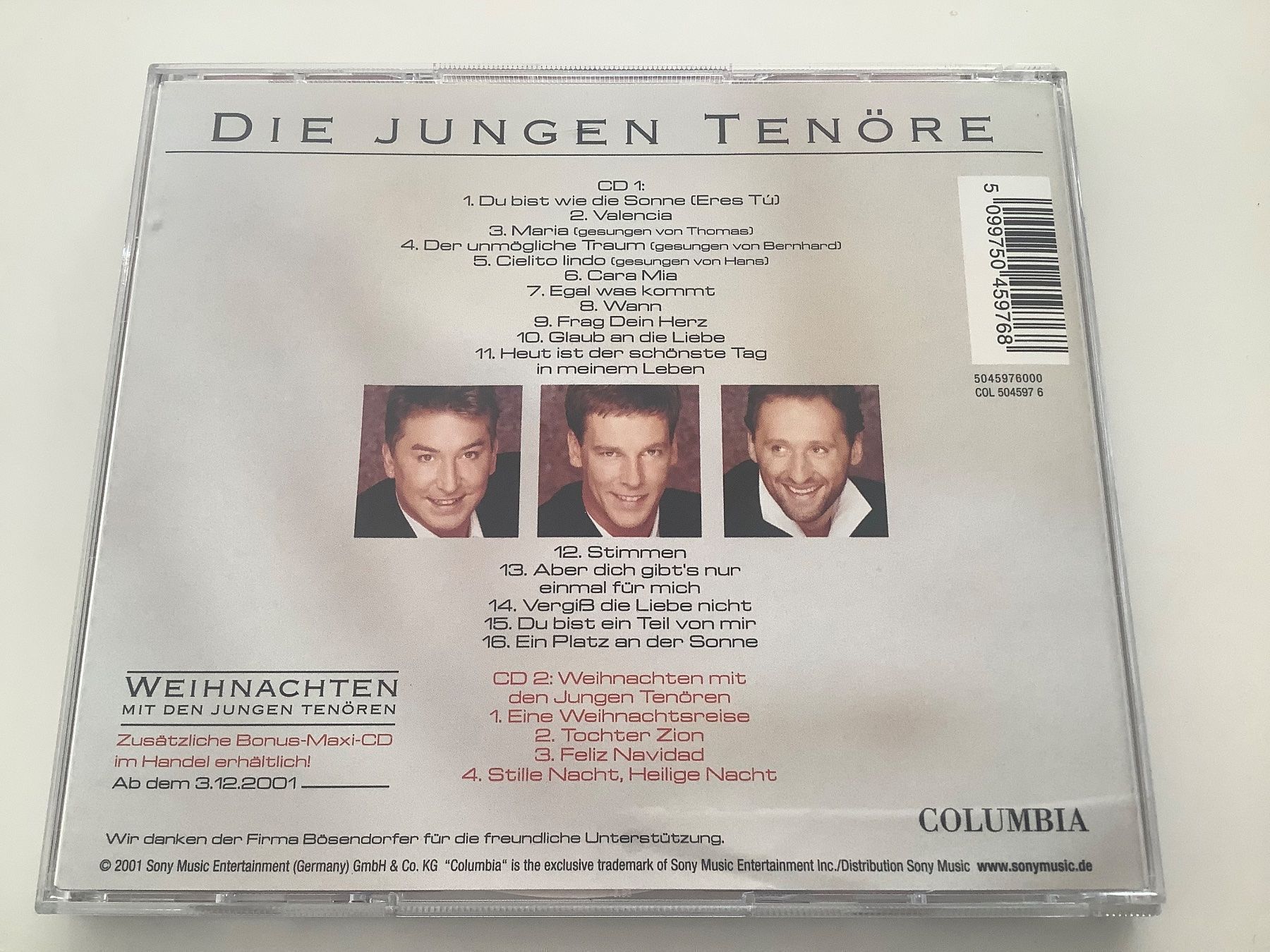 CD: Die jungen Tenöre / Cara mia / 2001 – Usato da Dübendorf venduto da Shreck 1