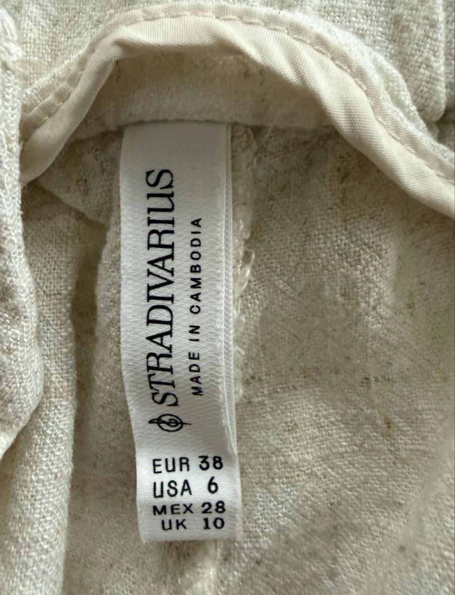 Stradivarius Pantaloni: Stradivarius Hose beige Grösse 38 Leinen-Mix  – Nuovo (secondo la descrizione) da Freidorf TG venduto da nad_fxh7 2