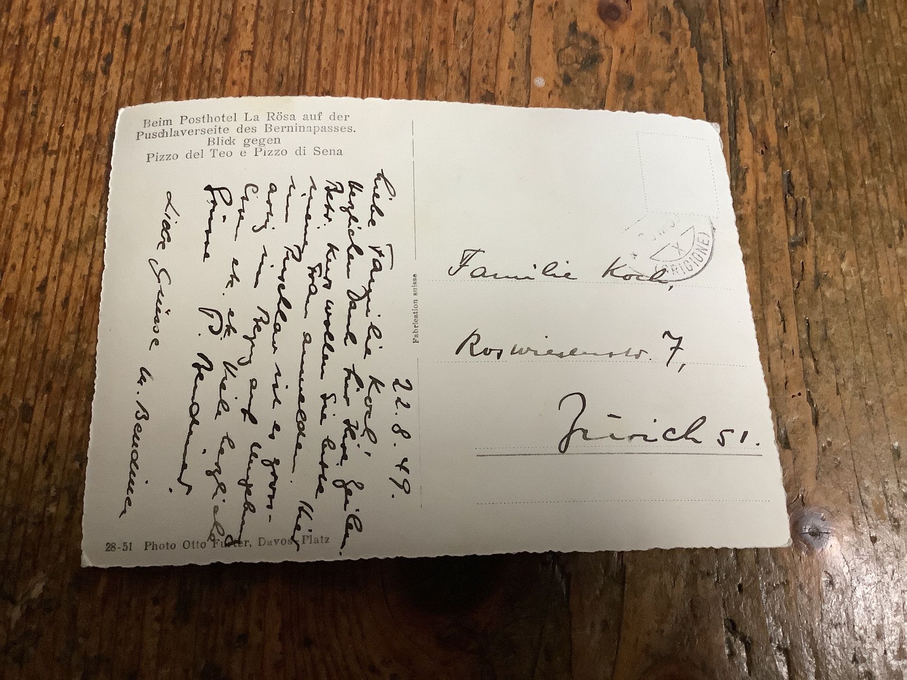 Cartoline postali: Alte Postkarte Berninapass Puschlav 1947 – Usato da Flaach venduto da Monisoldshop 2