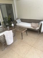 Gartensofa und Sessel Rattangeflecht mit Kissen guter Zustan