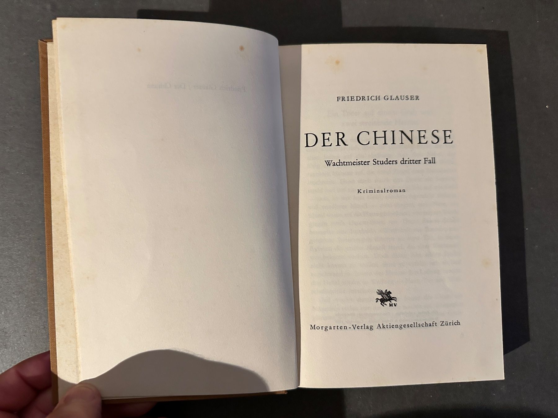 Bücher: Friedrich Glauser: Der Chinese. 1939 – Gebraucht aus Zürich von allp 1