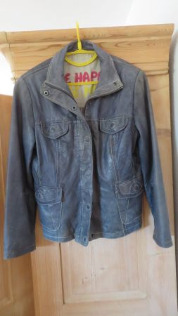 Lederjacke by David Moore New York blau Grösse 38