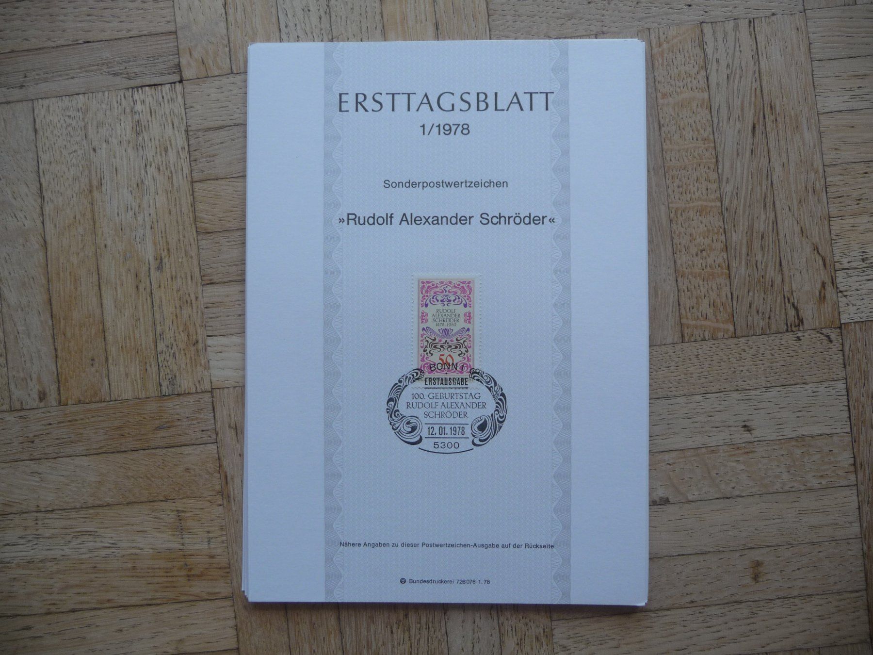 Tutti i francobolli: BRD, Ersttagsblätter 1978 ( 1 - 22 ) – Nuovo (secondo la descrizione) da Zürich venduto da Edje