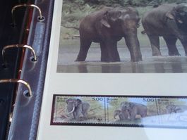 "Elefant", Sri Lanka1986, Satz Lose **, FDC + Maximk