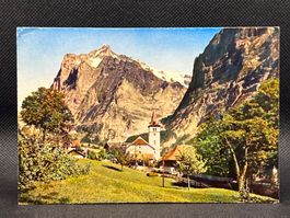 Grindelwald mit Kirche. Wetterhorn
