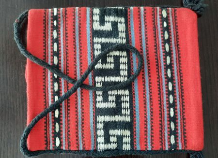 griechische Tasche, handgewoben, 40 Jahre alt rot