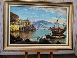 Ölgemälde "Amalfi" signiert Eggnauer, vintage, Top Zustand