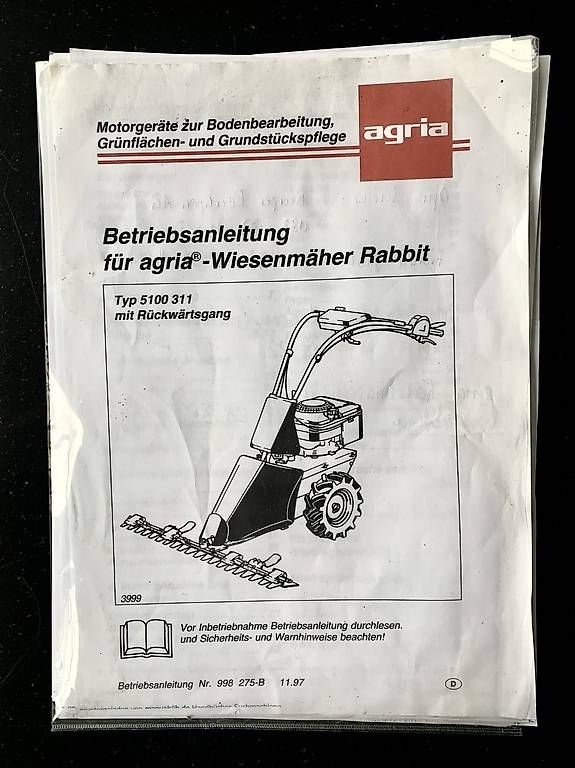 Agria Tutte le macchine: Balkenmäher / Schneepflug Agria Rabbit 5100 – Usato da Kilchberg ZH venduto da Solid-Quality 2
