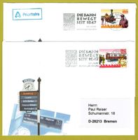 150 J. Schw. Bahnen Flaggenstempel "Die Bahn bewegt" d/f/i/r