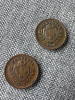 2x Schweizer 1 Rappen Münzen Helvetia 1932 &1928