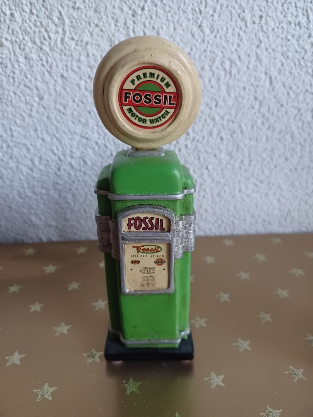 Statuette: Fossil Werbung/ Deko Set mit grüne Zapfsäule+2 Blechboxen – Usato da Hagendorn venduto da siwasi3 1