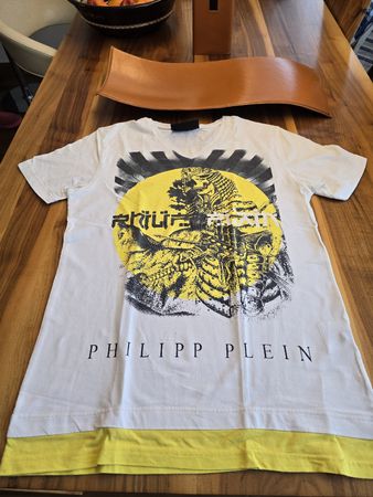 Philipp Plein T-Shirt weiss Samurai Druck neuwertig