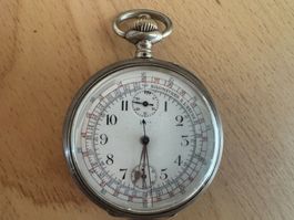 SEHR SELTENER CHRONOGRAPH TASCHENUHR MASSIV SILBER