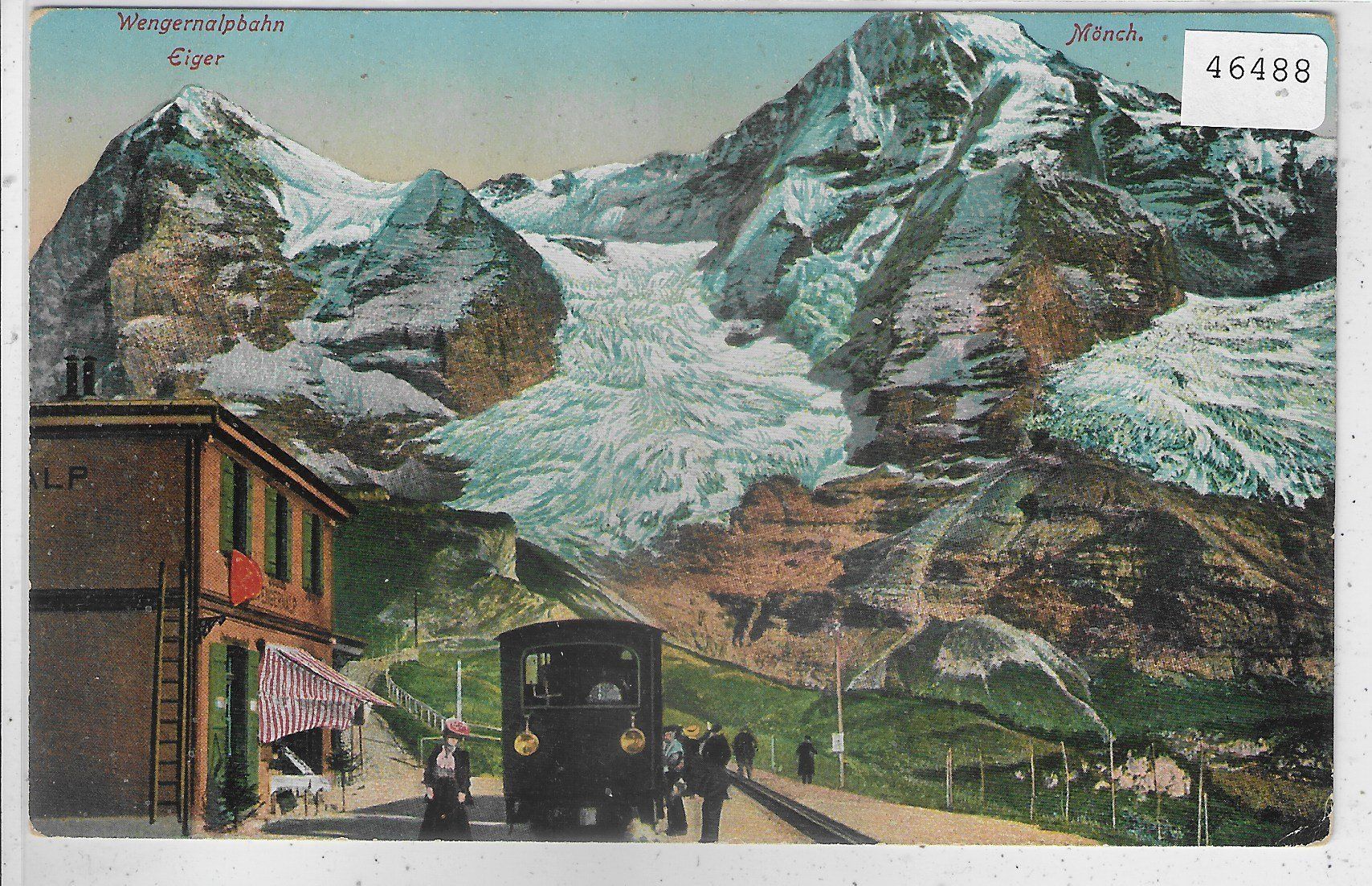Cartoline postali: Wengernalpbahn - Staion Wengernalp - animee – Usato da Ettingen venduto da Kartenplanet