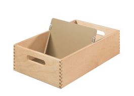 neuer HAN Karteitrog aus Holz DIN A5 quer, Naturholz