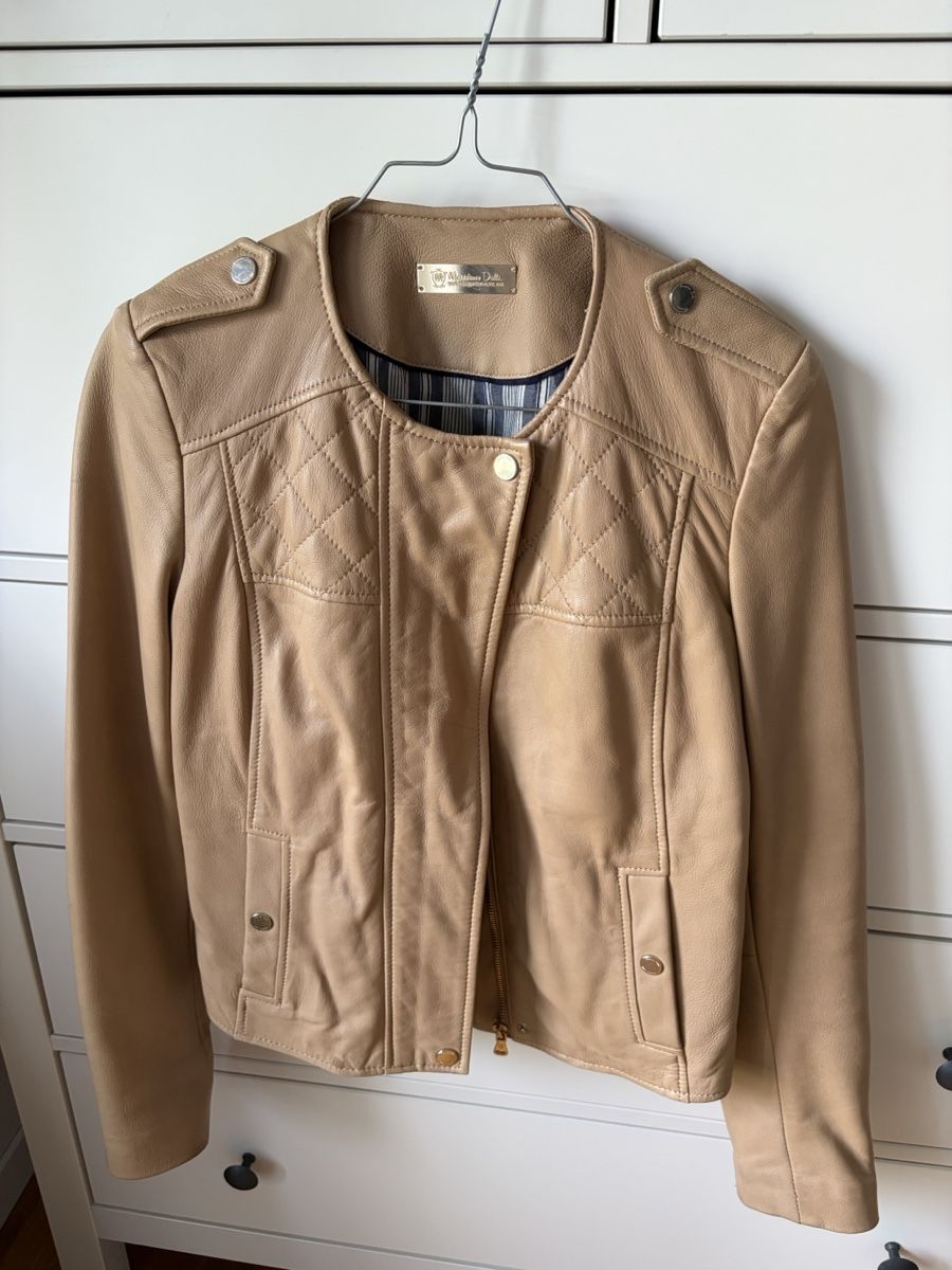 Massimo Dutti Giacche: Massimo Dutti - Beige Leather Jacket - size S – Usato da Zug venduto da digalvao