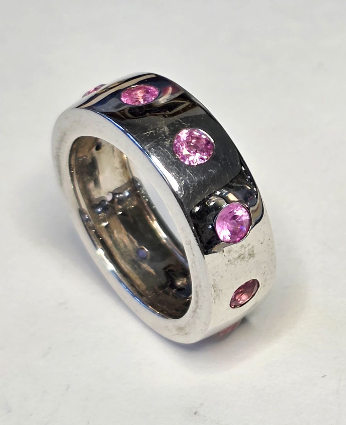 Bagues: Silber Fingerring mit rosa Edelsteinen – Neuf (Voir description) à Zürich par benedikt12 6