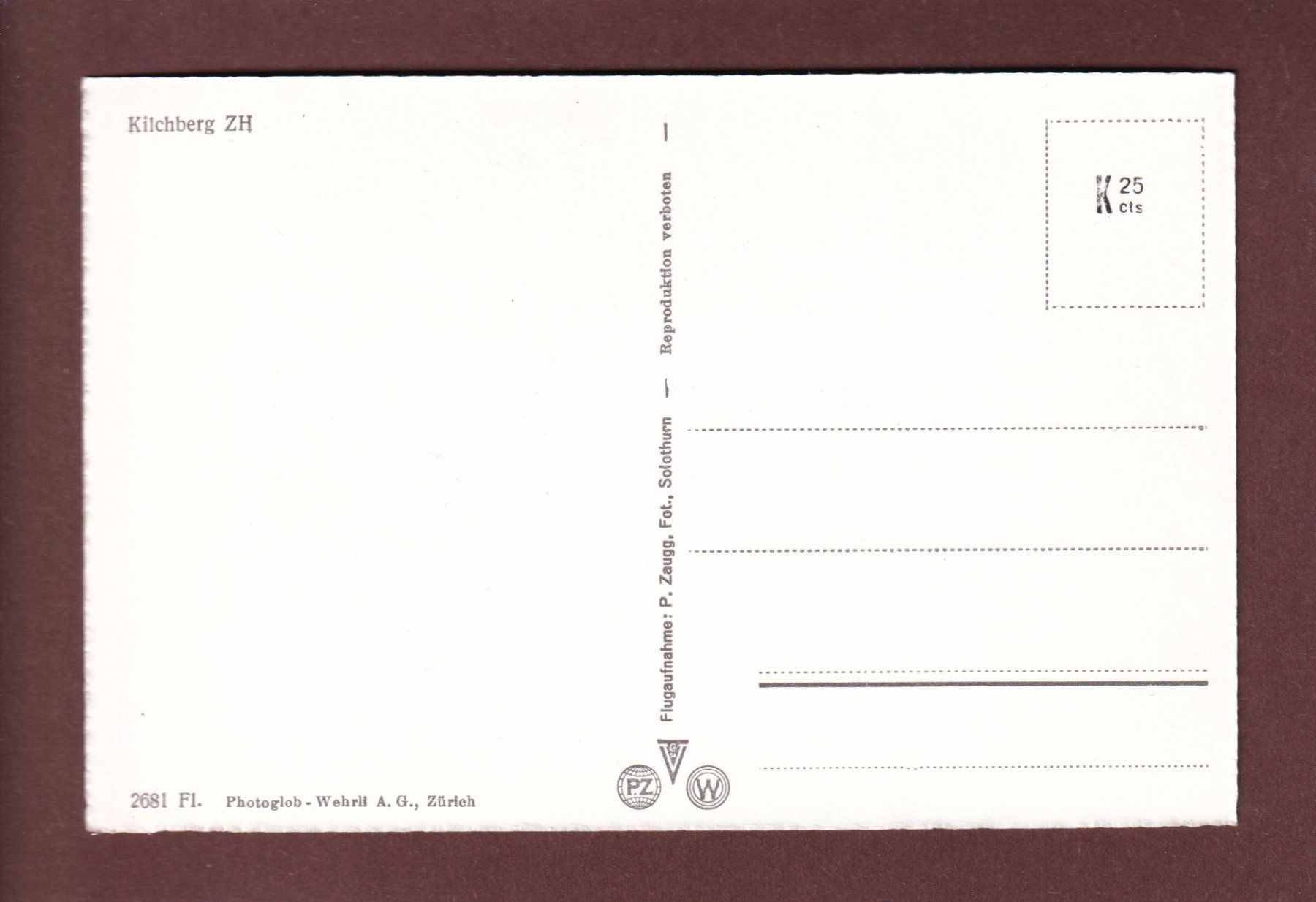Cartes postales: KILCHBERG – D'occasion à Pully par nicecards-shop 1
