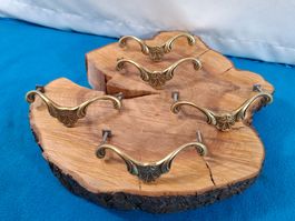 5 schöne antike Möbel Griffe, Messing (LOT3276#MBS3)
