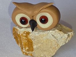 Eule Figur ist ein Naturstein Handgemacht und einzigartig