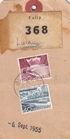 Paketetikette Fully VD nach Luzern 1955