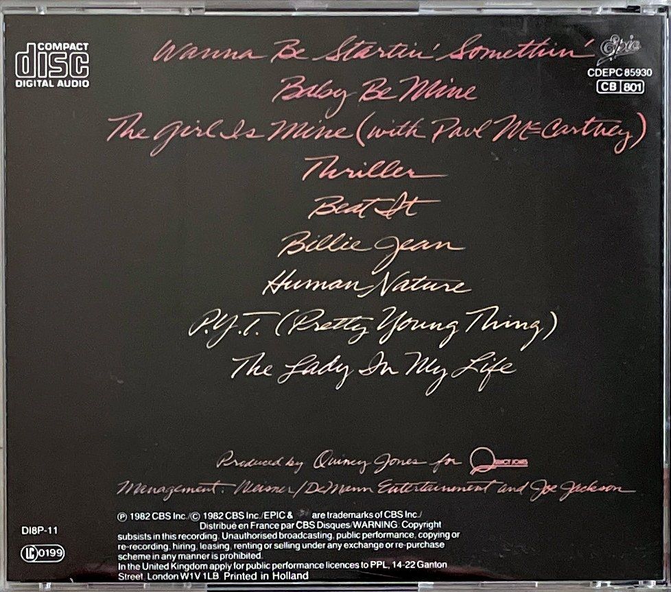 CDs: Michael Jackson - Thrilller – D'occasion à Savagnier par Ne2065 1