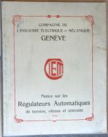CIEM, Genève - Régulateurs Automatique de tension, vitesse..