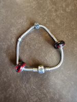 Pandora Armband silber 925 mit 3 Charm 21 cm Länge