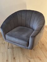 Sessel Samt grau