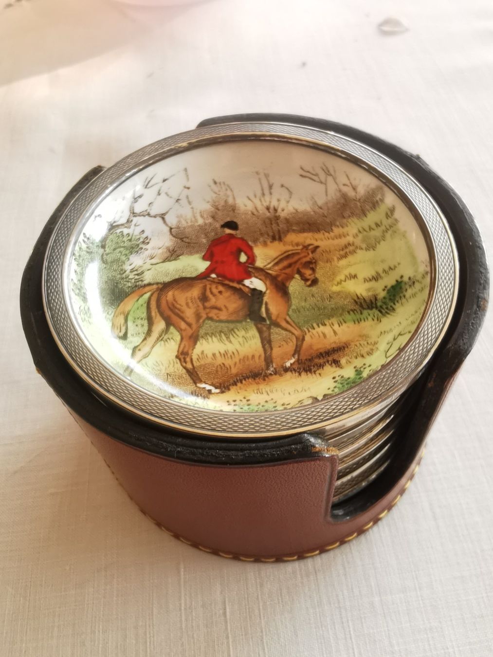 Set di piatti: COPELAND SPODE, Silberrand 925 Sterling, Sujet "Jagd" – Usato da Dübendorf venduto da aschiduebendorf 1