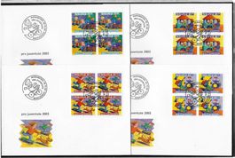 2003, 369-372A, Viererblockserie auf 4 illustr. FDC (14924)