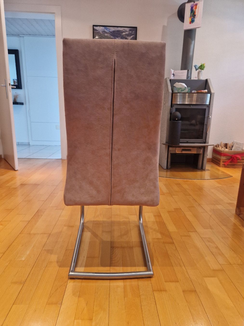 Chaises: Freischwingerstuhl Braun Leder – D'occasion à Wolhusen par artham01 1