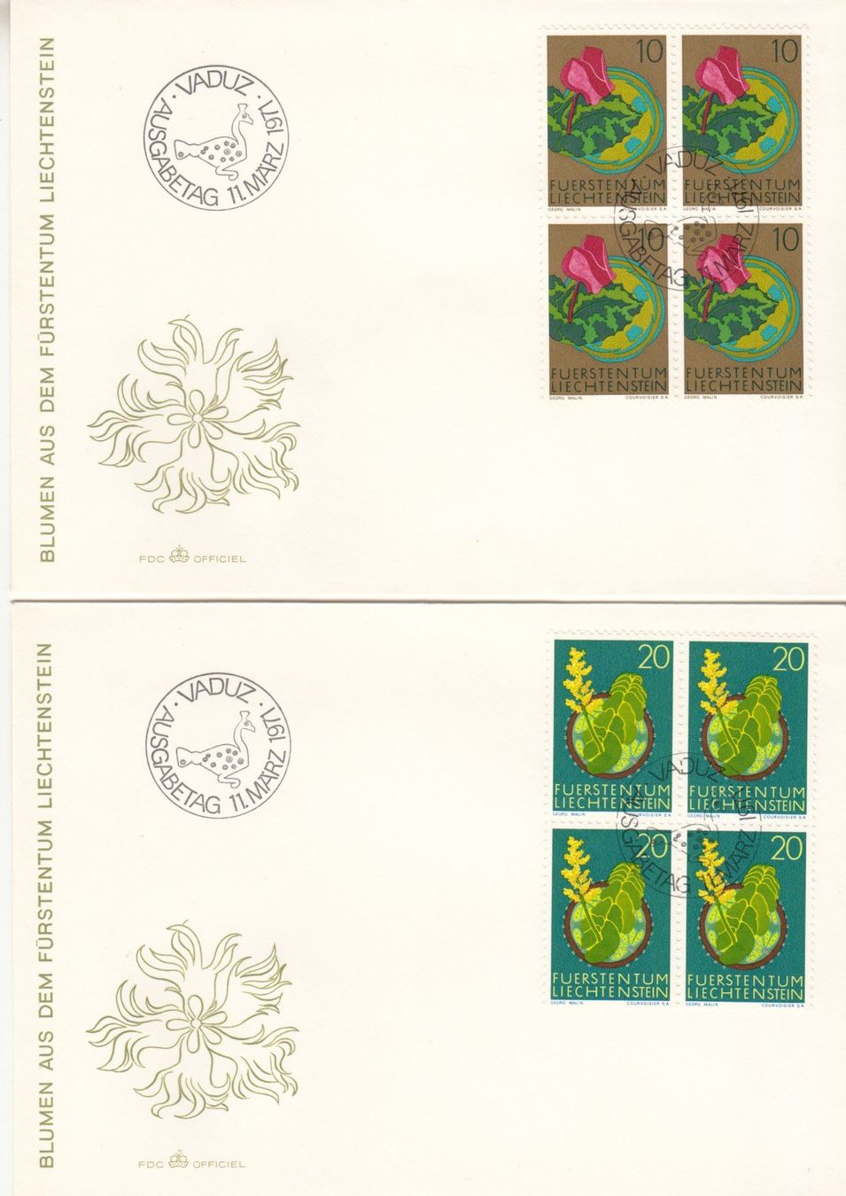 Tutti i francobolli: LBK 476 - 479 im 4er-Block FDC – Usato da Bürglen TG venduto da StampGraf 1
