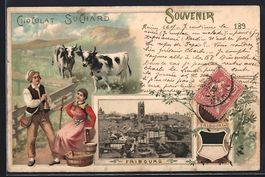 Litho Fribourg, Teilansicht, Chocolat Su