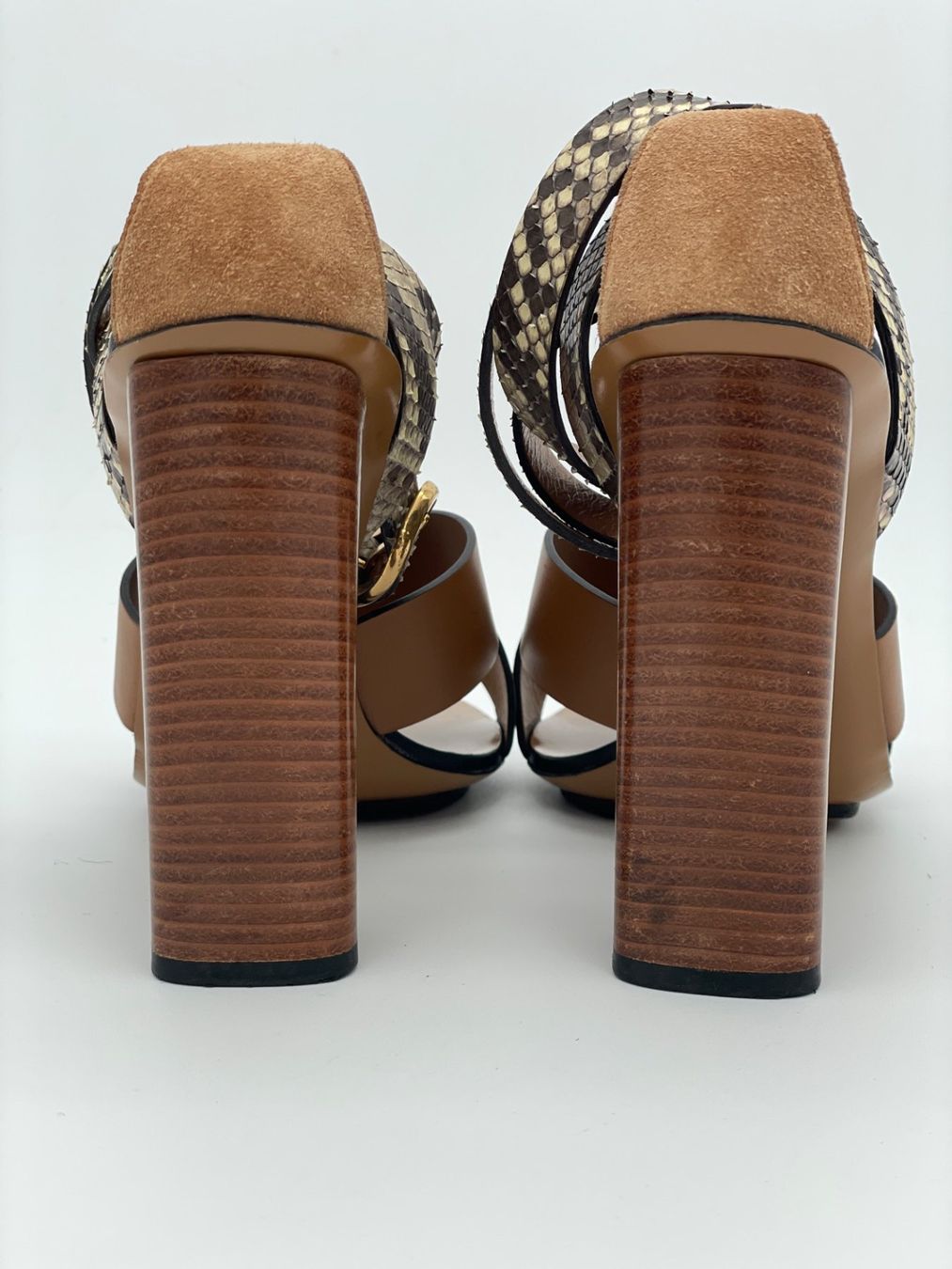 Gucci Damenschuhe: Gucci Candy Python  Sandale mit Absatz EU 38.5 Braun – Gebraucht aus Zürich von shoe_shop 4