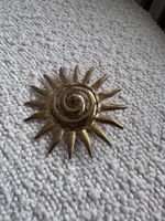 Vintage Brosche Sonne goldfarben 