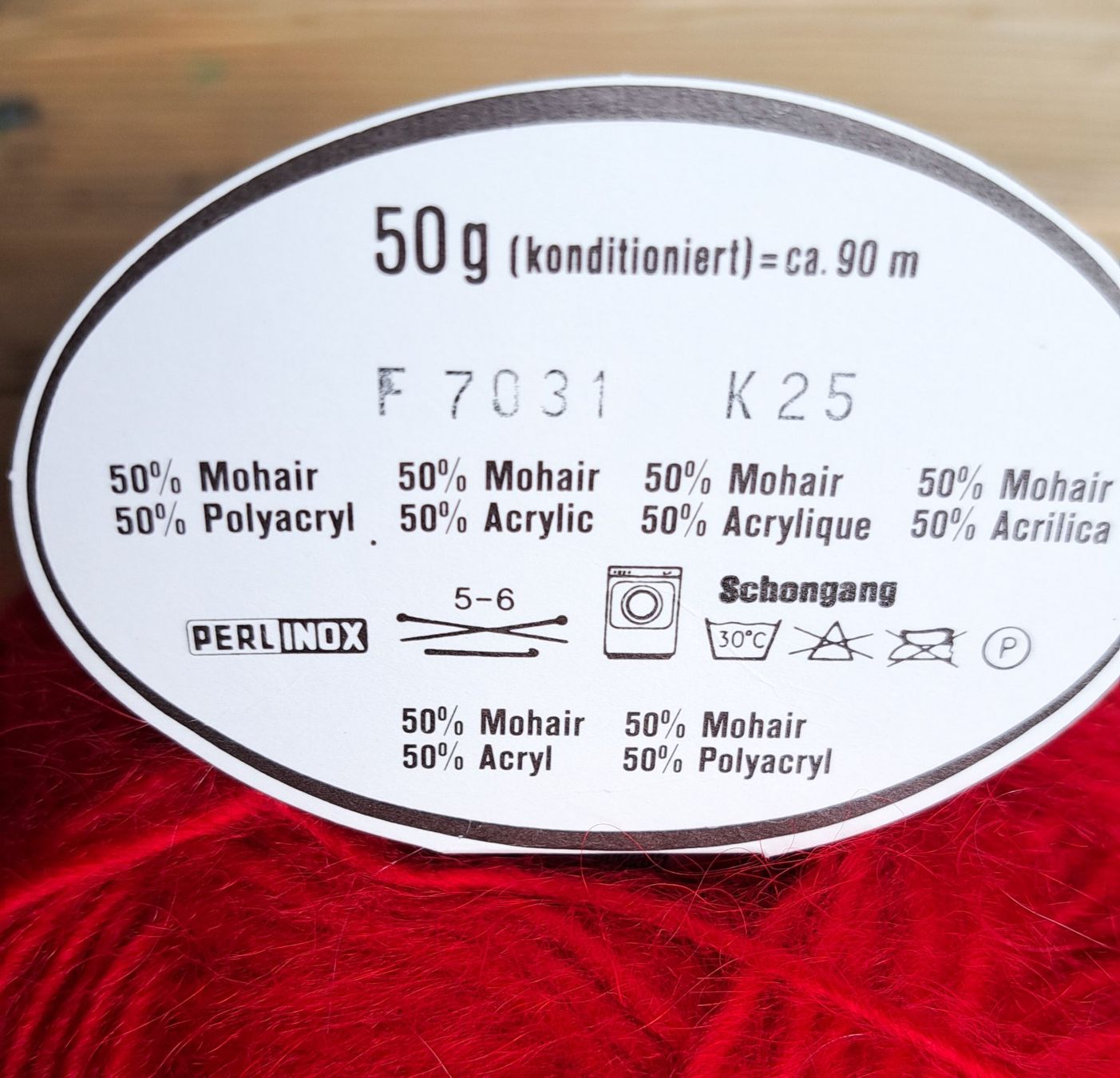 Lana: 50g Mohairwolle, rot – Nuovo (secondo la descrizione) da Basel venduto da Sweet-Yarns01 1