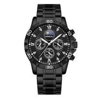 ⌚ Herrenuhr-Quarzuhr Schwarz Edelstahl Datum Modern NEU