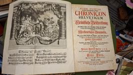 Antikes Chronicon Helveticum, Erster und 2 Teil,1734, Top!
