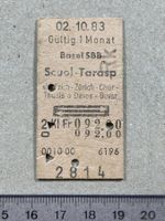 Basel SBB - Scuol - Tarasp, 2.10.1983, altes SBB Billett