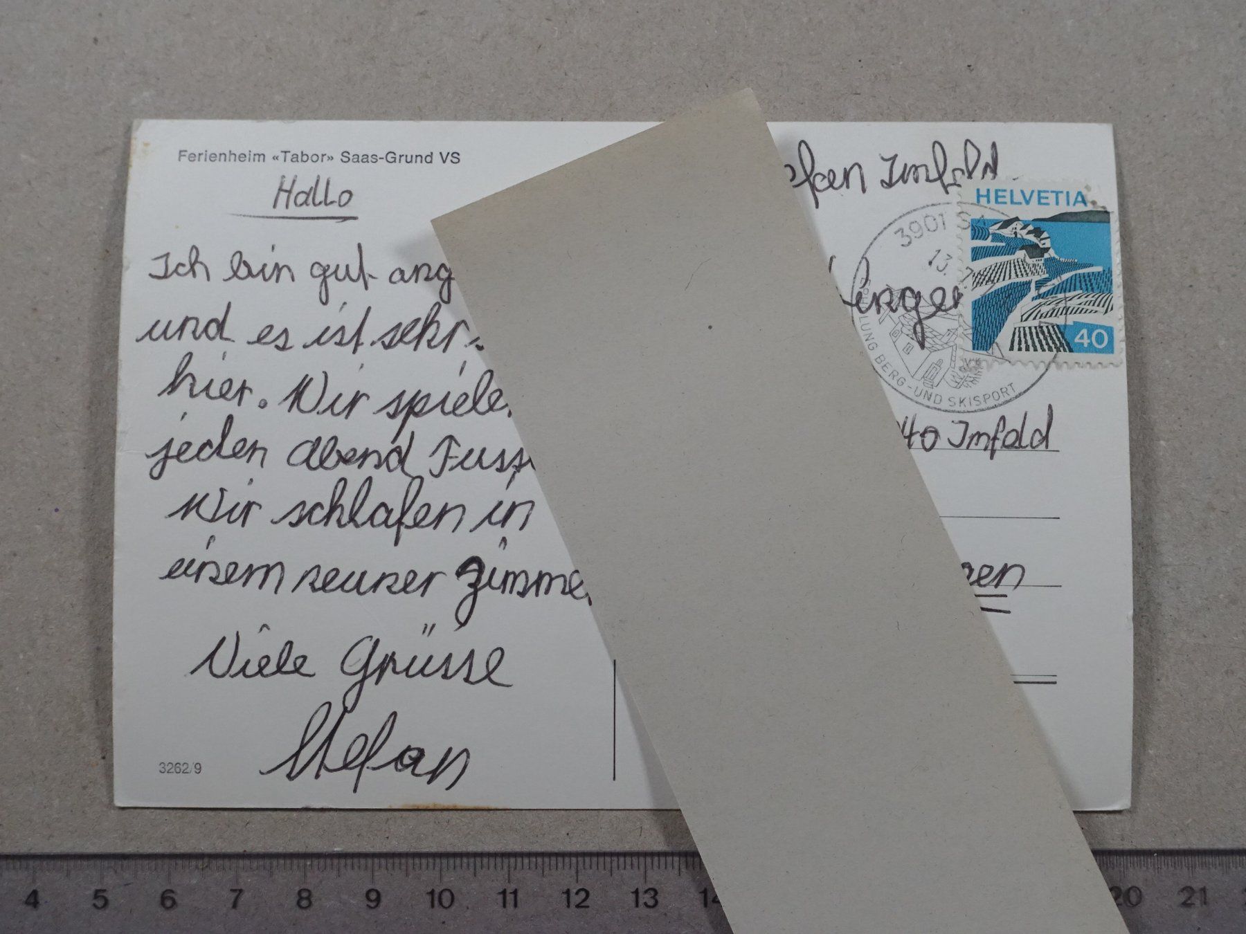 Ansichtskarten: Saas - Grund, Ferienheim "Tabor", 1977 – Gebraucht aus Lenzburg von fh1 1