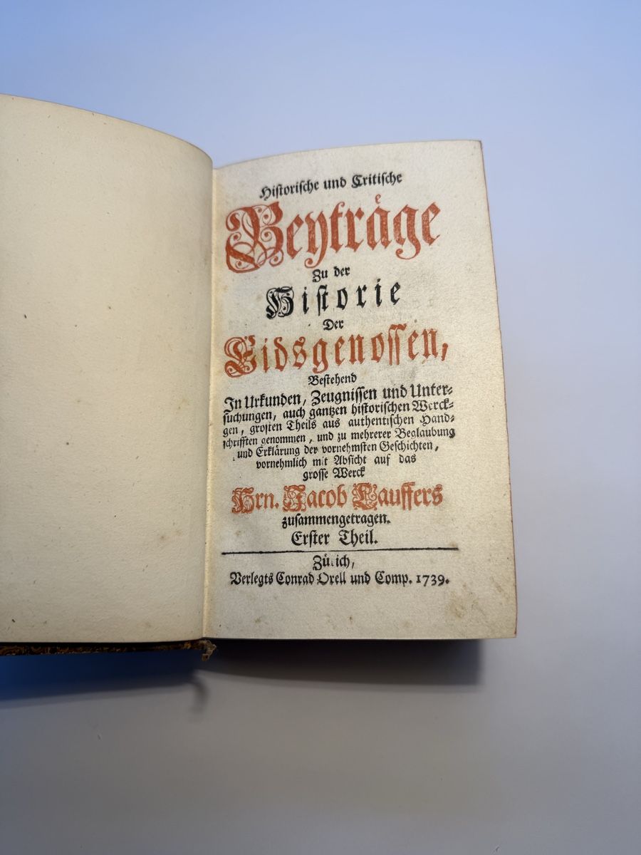 Libri: Beyträge zur Historie der Eidgenossen 1739 – Usato da Bern venduto da xberg36