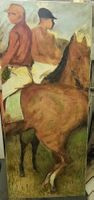 MAGNIFIQUE ET IMPORTANT TABLEAU, CHEVAUX DE COURSES.